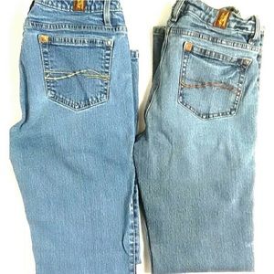 2 x Aura Wangler straight leg tall jeans 32” inseam, 30” waist regular-rise